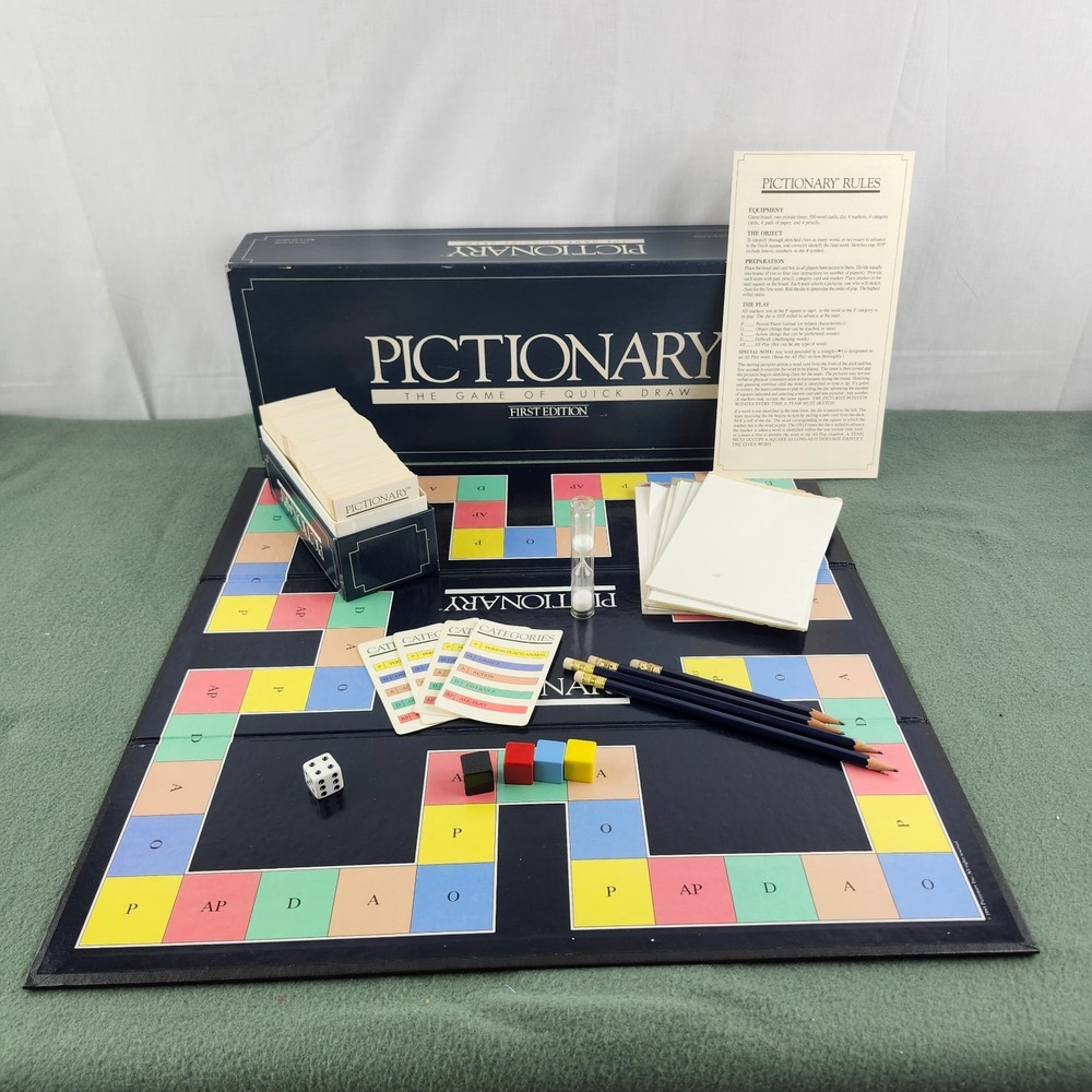 1985 Pictionary 1st Edition Charades Game Complete in Very Good Cond FREE SHIP